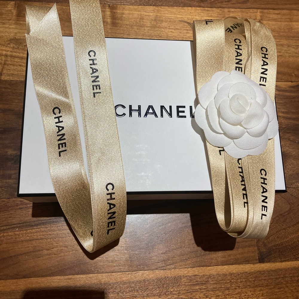 Authentic Chanel Empty Box with Gold Ribbon